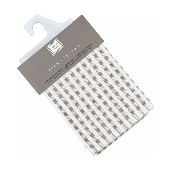 Set di 6 strofinacci in cotone marrone Cristal, 32 x 35 cm Terry - Tiseco Home Studio