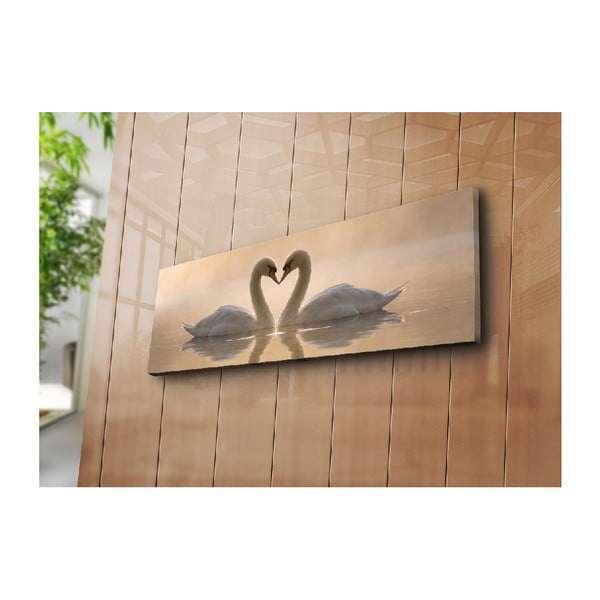 L'immagine su tela Swan Love, 90 x 30 cm - Wallity-image-2