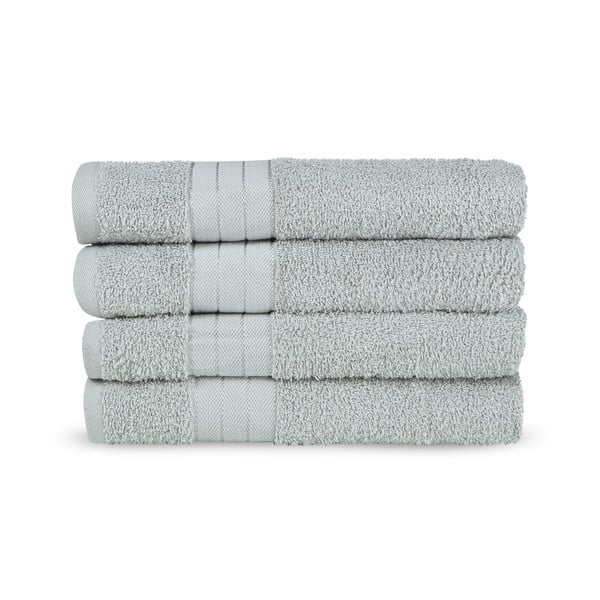 Set di 4 asciugamani in spugna di cotone grigio chiaro 50x100 cm - Good Morning