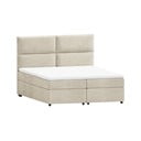 Letto matrimoniale imbottito beige con spazio contenitivo e rete 160x200 cm Rico - Ropez