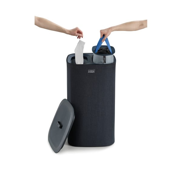 Cesta per il bucato color antracite in tessuto 2x30 l Tota – Joseph Joseph-image-4