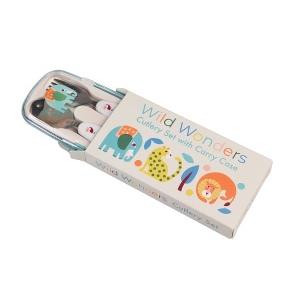Posate per bambini color crema in acciaio inox 2 pz Wild Wonders – Rex London-image-4