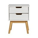 Comodino in legno di pino massiccio bianco Baku - Marckeric