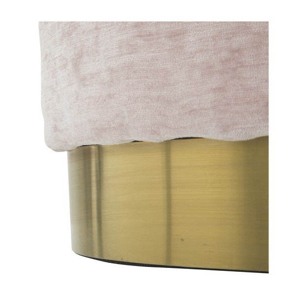 Pouf rosa chiaro con base color oro Ovale Grande - Mauro Ferretti-image-2