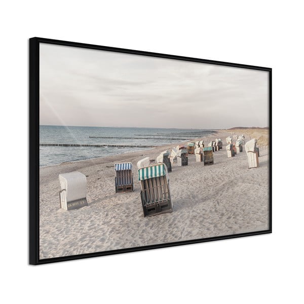 Poster in cornice, 60 x 40 cm Baltic Beach Chairs - Artgeist