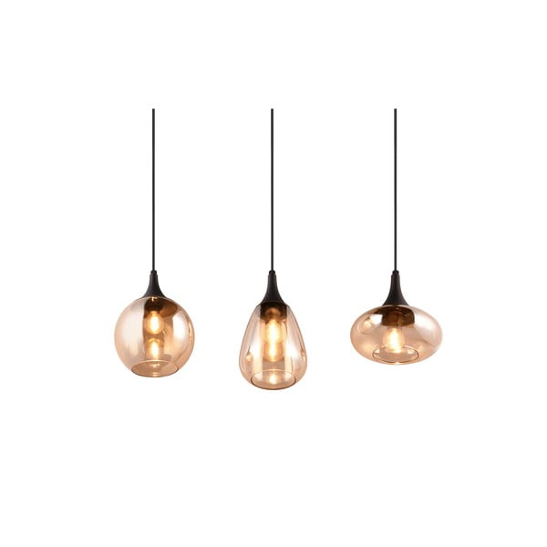 Lampada a sospensione nero-arancio con paralume in vetro Lumina - Trio-image-2