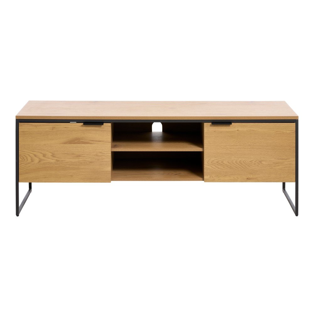 Mobile TV di colore naturale con effetto rovere 155x55x45 cm Cesura – Unique Furniture | Mobili TV