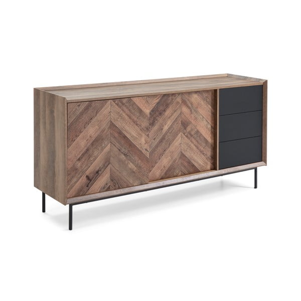 Cassettiera in rovere decorato nero Utah - Marckeric-image-2