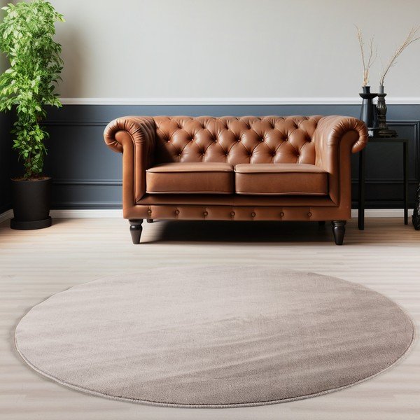 Tappeto rotondo beige lavabile ø 160 cm Sky – Ayyildiz Carpets-image-1