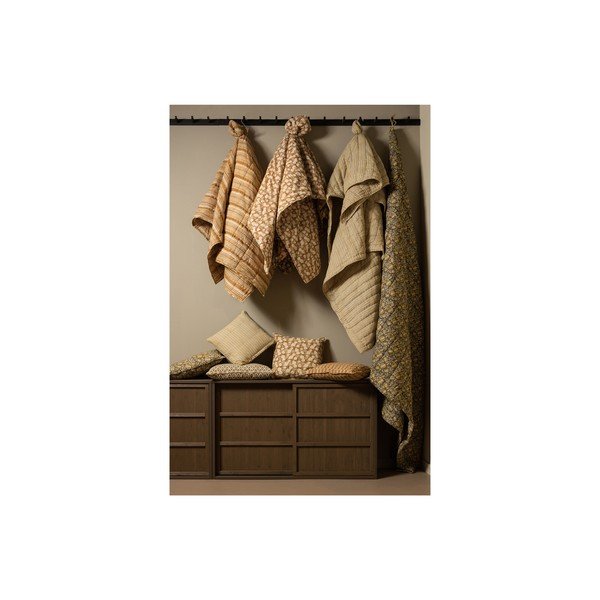 Copriletto in cotone color senape per letto matrimoniale 220x265 cm Chevron - BePureHome-image-2