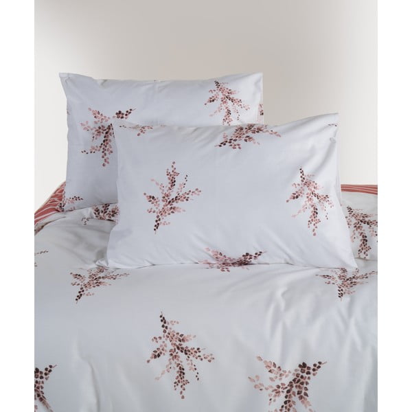 Set copripiumino e federa bianco/rosa in cotone renforcé per letto matrimoniale ed esteso 240x220 cm Breeze Floral – Mila Home Luxury-image-4