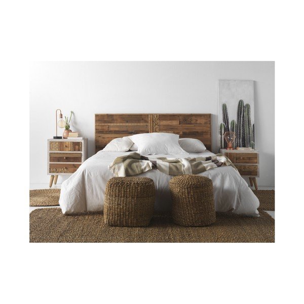 Poggiapiedi marrone con rivestimento in canapa intrecciata Seaweed – Geese-image-2