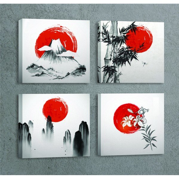Quadri in set di 4 pezzi 30x30 cm Zen - Wallity-image-3