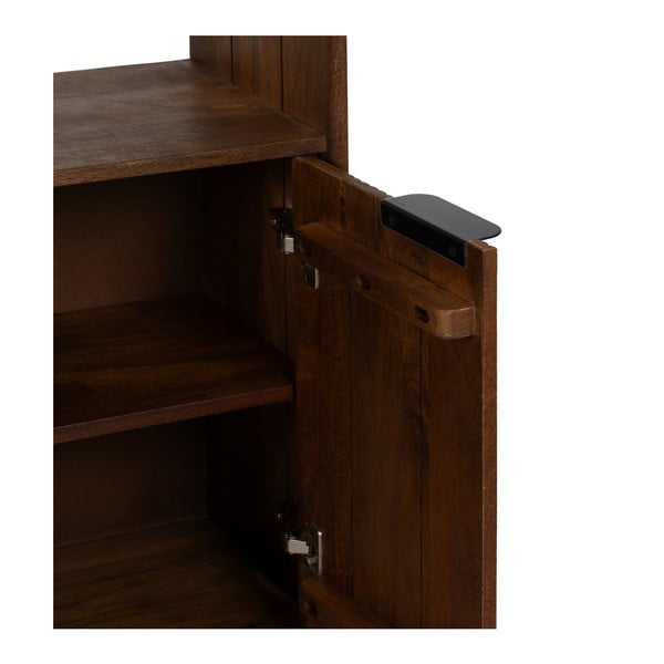 Libreria marrone in mango massiccio 60x190x30 cm Sagara – Ixia-image-4