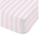 Lenzuolo in cotone rosa e bianco , 90 x 190 cm Check and Stripe - Bianca