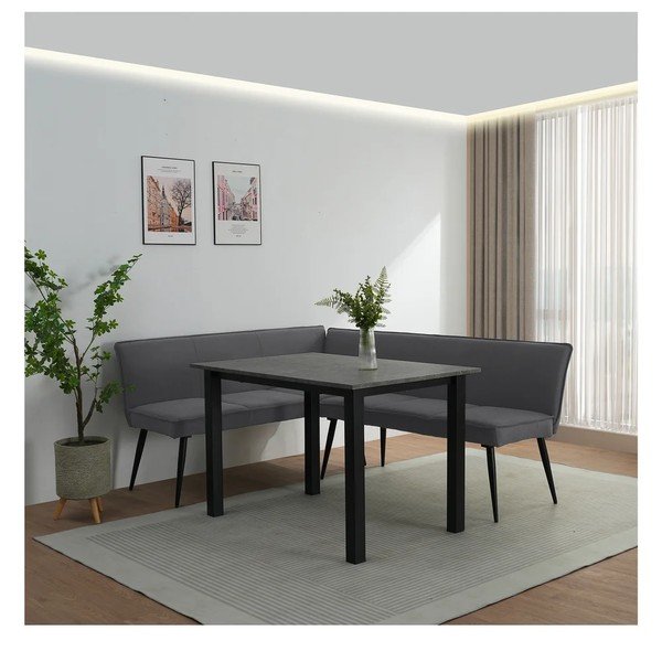 Panchina color antracite in metallo/in imbottito Watford – Støraa-image-3