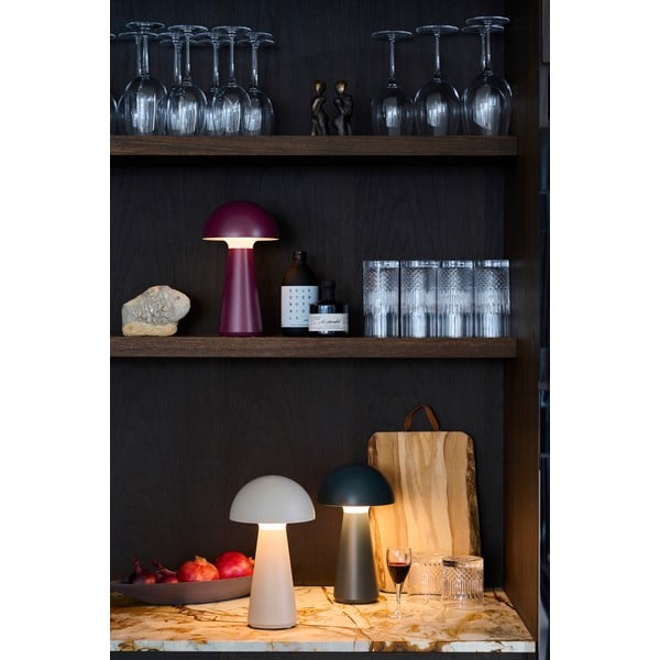 Lampada da tavolo LED grigia con telecomando (altezza totale 28 cm) Sam – Sirius-image-4