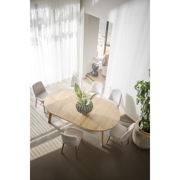 Tavolo da pranzo rotondo pieghevole in rovere naturale ø 130 cm Glenside - Rowico-image-4