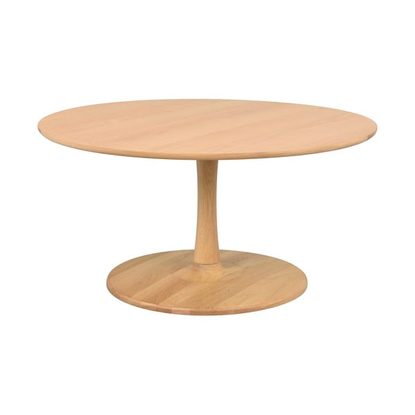 Tavolino rotondo in rovere decorato in colore naturale 90x90 cm Hobart - Rowico