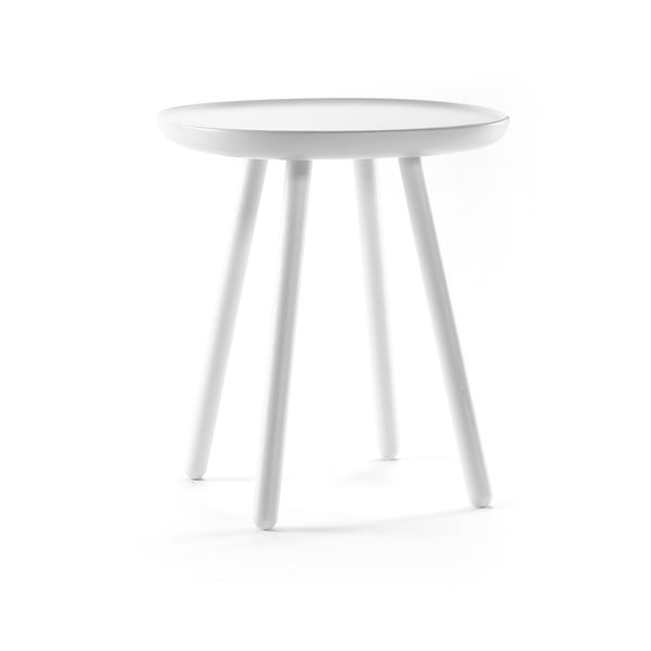 Tavolino in legno massiccio bianco, ø 45 cm Naïve - EMKO