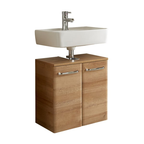 Mobile senza lavello di colore naturale con effetto rovere da appendere 53x60 cm Quickset 318 – Pelipal-image-2