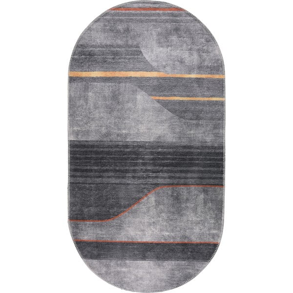 Tappeto lavabile grigio 60x100 cm Oval - Vitaus
