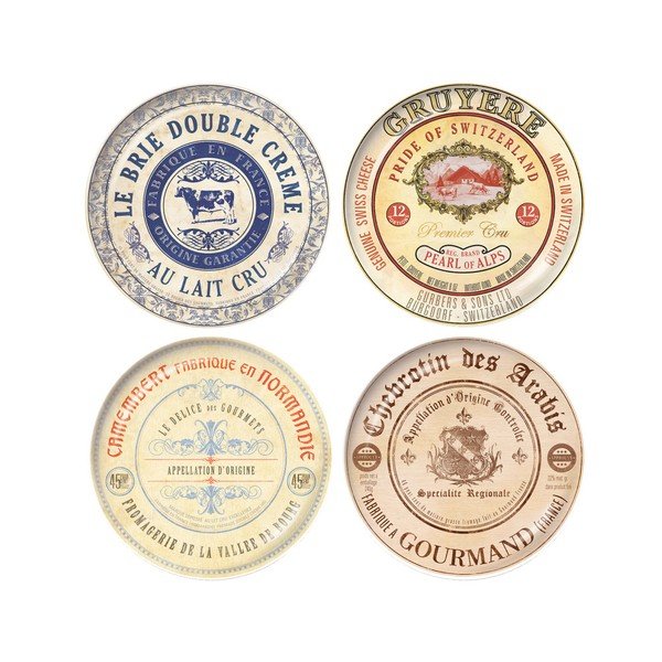 Set di 4 piatti da dessert in ceramica Gourmet Cheese - Creative Tops