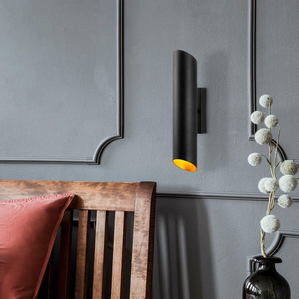 Lampada da parete in nero e oro ø 8 cm Cut - Opviq lights-image-3