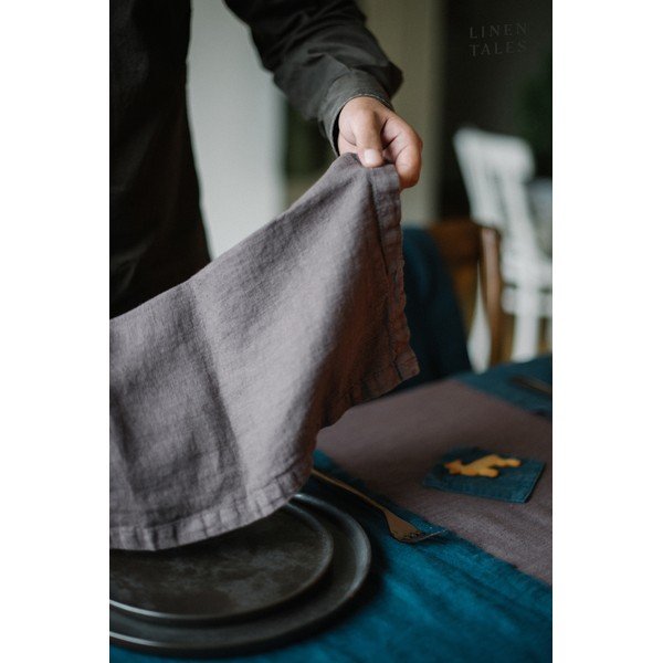 Set di 2 tovaglioli in lino grigio scuro Dark Grey - Linen Tales-image-2
