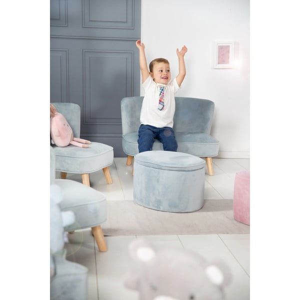 Divano per bambini in velluto azzurro 70 cm Lil Sofa - Roba-image-3