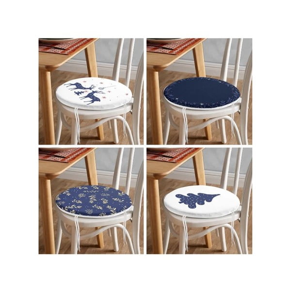 Set di cuscini per sedie a tema natalizio 4 pz ø 40 cm Blue Christmas – Mila Home-image-4