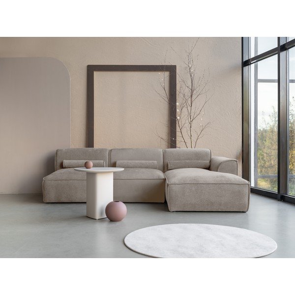 Divano angolare componibile beige (con penisola a destra) Flex Felix – Miuform-image-1