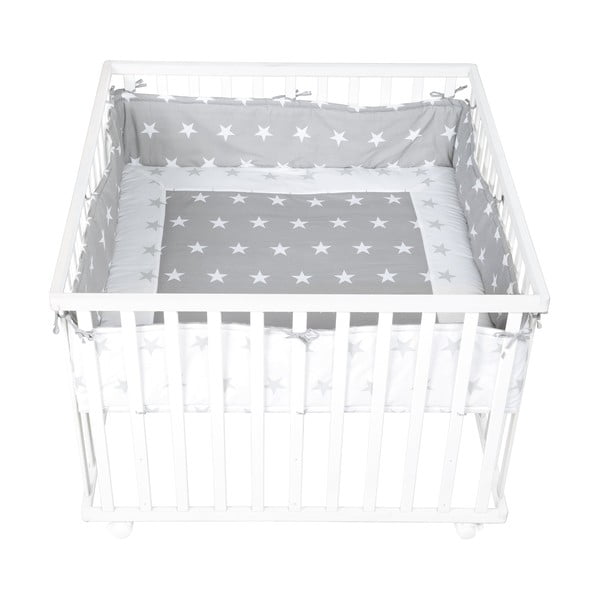 Paracolpi bianco/grigio in misto cotone 96 cm Little Stars – Roba-image-1