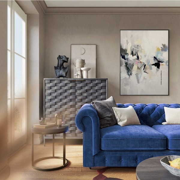 Quadro con elementi dipinti a mano 70x100 cm Cro – Styler-image-4