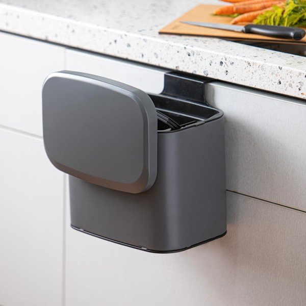 Bidone per l'umido grigio scuro 4 l Essentials – Ladelle-image-2