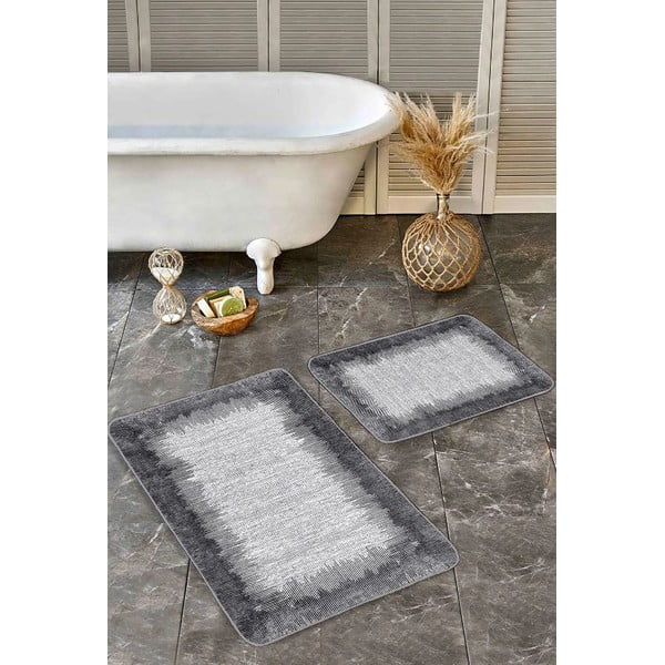 Tappetini da bagno grigio-nero in set di 2 pezzi 60x100 cm - Mila Home-image-4