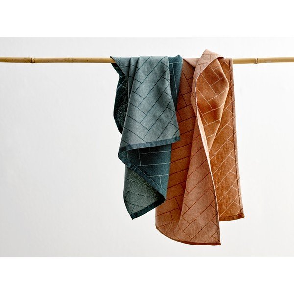 Asciugamano da cucina in cotone verde, 50 x 70 cm Tiles - Södahl-image-1