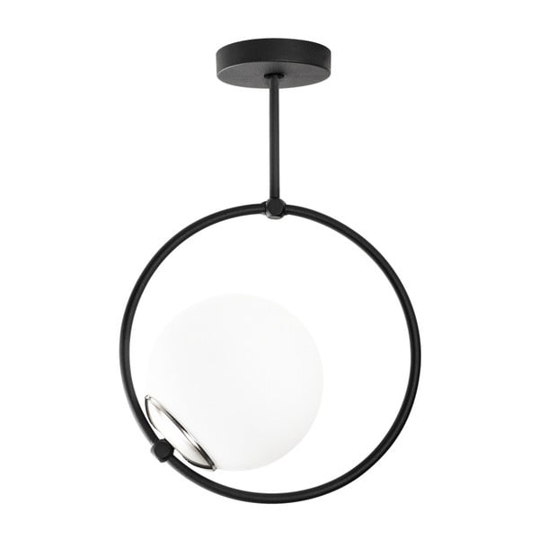 Lampadario nero con paralume in vetro Chandelier – Opviq lights-image-2