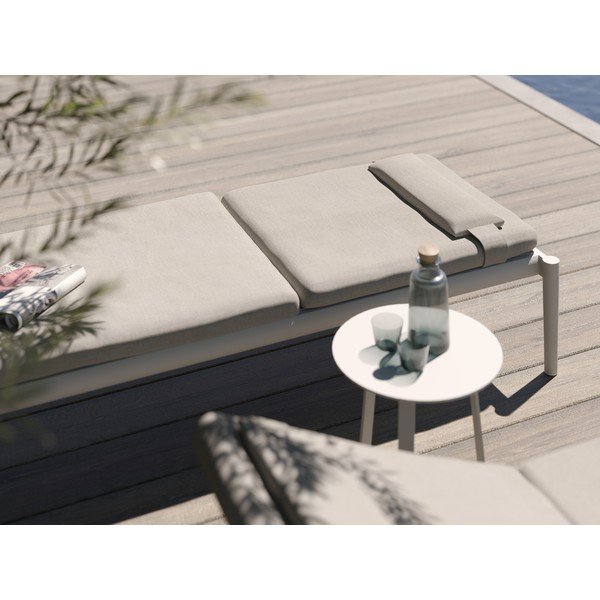 Sedia a sdraio da giardino in metallo color crema Switch - Diphano-image-1