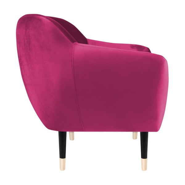 Poltrona rosa con gambe nere Amelie - Mazzini Sofas-image-3
