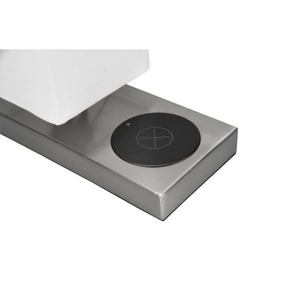 Lampada da tavolo con caricatore wireless in argento (altezza 35 cm) Haley - Reality-image-3