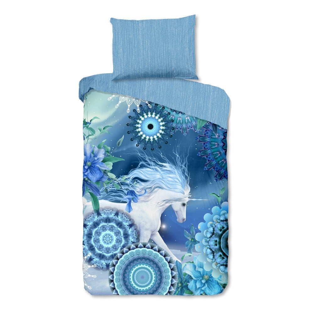 Biancheria da letto blu in flanella per letto singolo 140x200 cm Lumi – HIP | Biancheria da letto