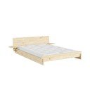 Letto matrimoniale colore naturale chiaro in pino massiccio con rete inclusa 180x200 cm Latch – Karup