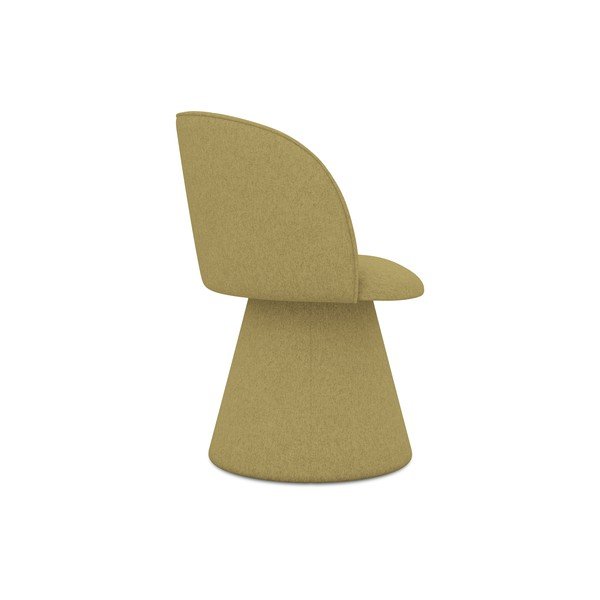 Sedia da pranzo color senape in imbottito Maia – Makamii-image-2