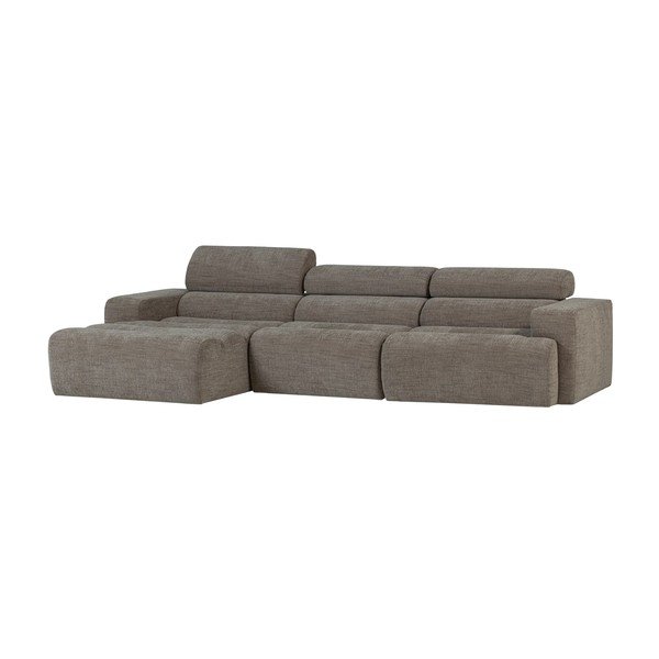 Divano angolare grigio reclinabile (con penisola a sinistra/con chaise lounge) Novi – WOOOD