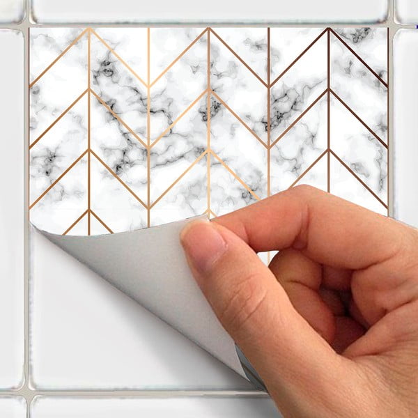 Set di adesivi per piastrelle 9 pz 20x20 cm Marble – Ambiance-image-1