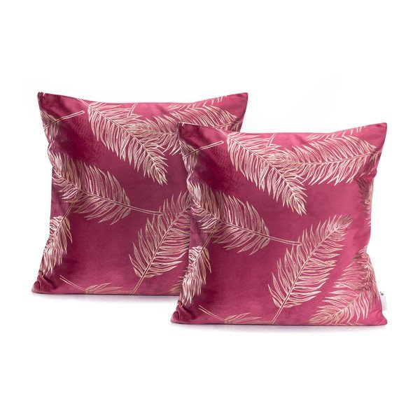 Federe in set da 2 45x45 cm Gold Leaves - DecoKing-image-1
