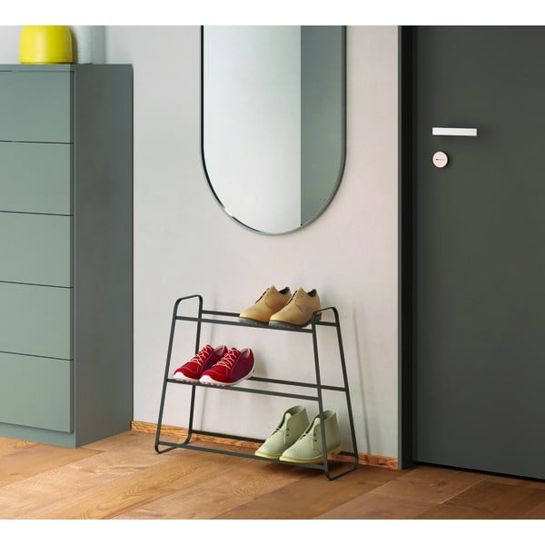 Scarpiera nera a tre livelli Derby - Metaltex-image-1