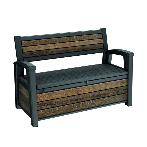 Panca da giardino marrone scuro in plastica Deco – Keter