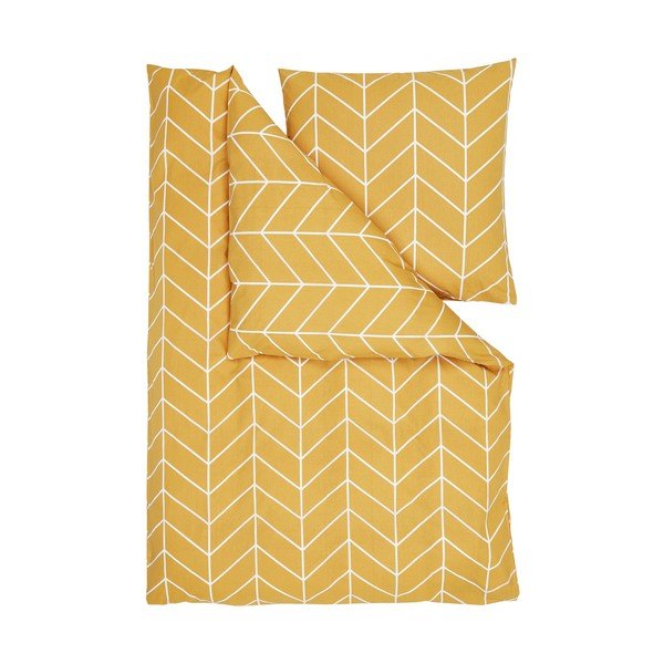 Biancheria da letto singola in cotone giallo by46 , 155 x 220 cm Mirja - Westwing Collection